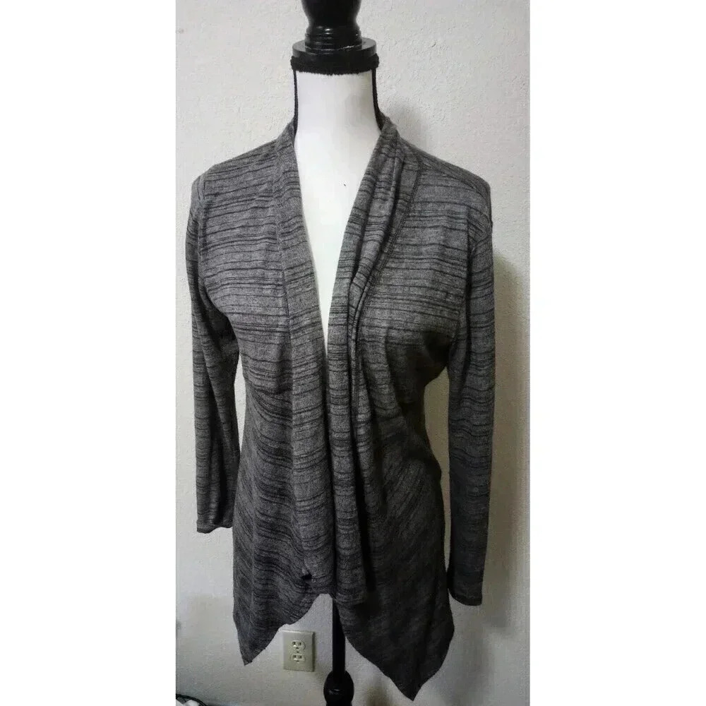 Coldwater Creek Cardigan Gray Knit Open Front Small Size 8 - Picture 1 of 5